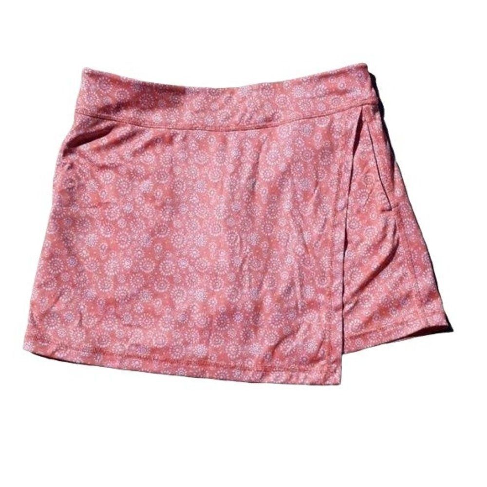 Grand Slam Skort Womens S Athletic Tennis Mock Wrap Firework Print Orange